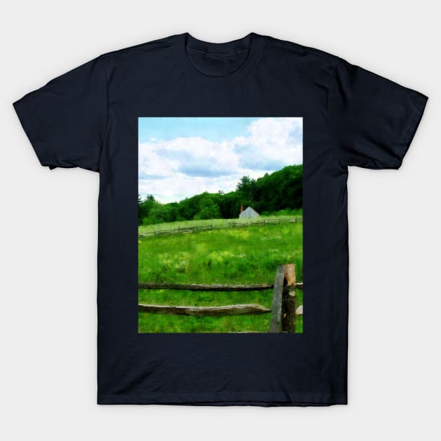 Farm - Field Near Weathered Barn T-Shirt by SusanSavad